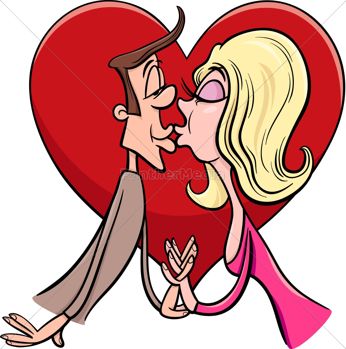 Lizenzfreie Vektorgrafik 13313868 - Küssendes Paar In Der Liebe Cartoon bei Verliebtes Paar Comic