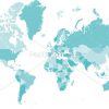 Lizenzfreie Vektorgrafik 14841925 - Welt Karte Blau Mit Länder Grenzen  Vektor Grafik innen Länder Der Welt Karte