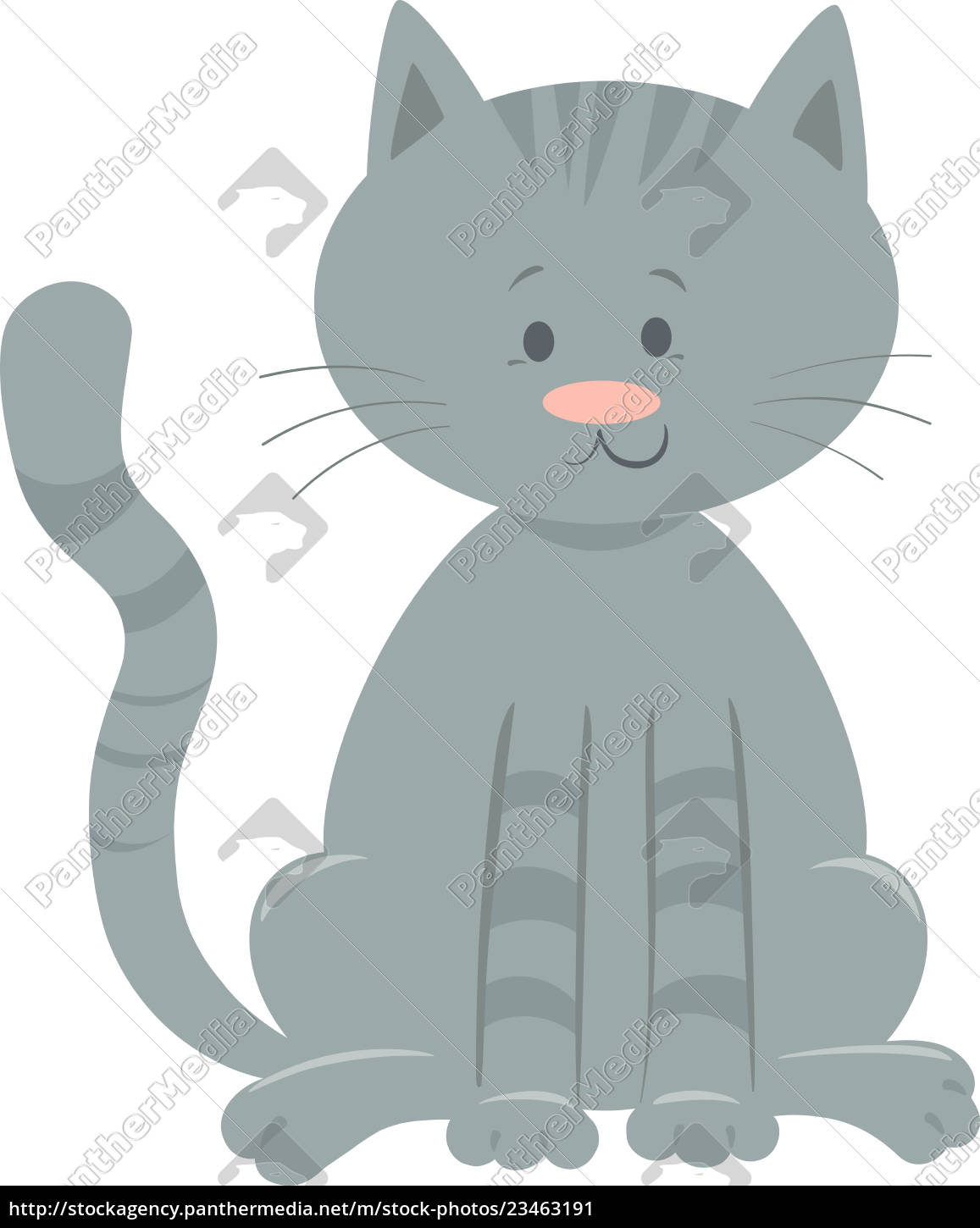 Lizenzfreie Vektorgrafik 23463191 - Süße Hauskatze Cartoon Tier Charakter bestimmt für Süße Cartoon Tiere