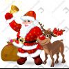 Lizenzfreie Vektorgrafik 26021898 - Weihnachtsmann Mit Glocke Und Rentier für Bilder Weihnachtsmann Mit Rentieren