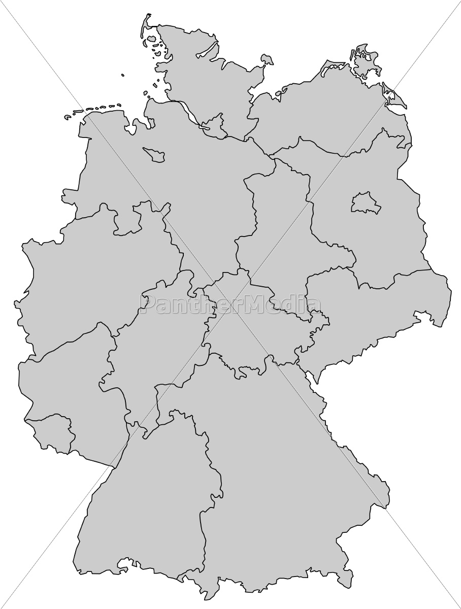 Lizenzfreies Bild 12084817 - Deutschlandkarte Bundesländer Grau ganzes Deutschlandkarte Din A4