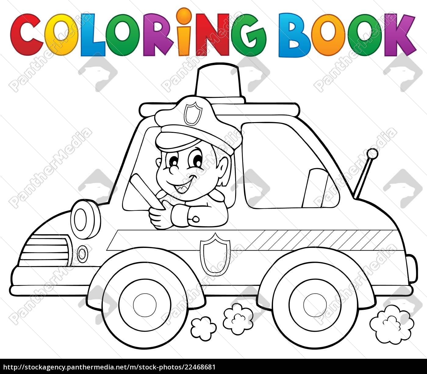 Lizenzfreies Bild 22468681 – Malbuch Polizei Auto Thema 1 innen Malbuch