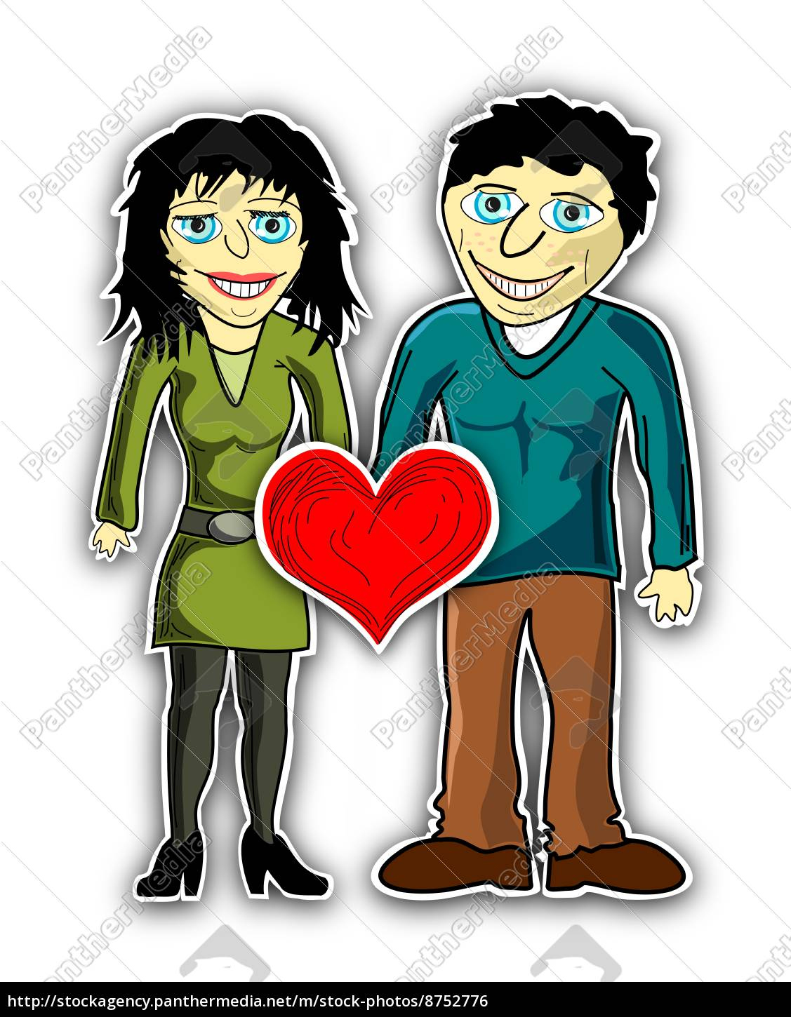 Lizenzfreies Foto 8752776 - Verliebtes Paar Mit Herz Comic bestimmt für Verliebtes Paar Comic