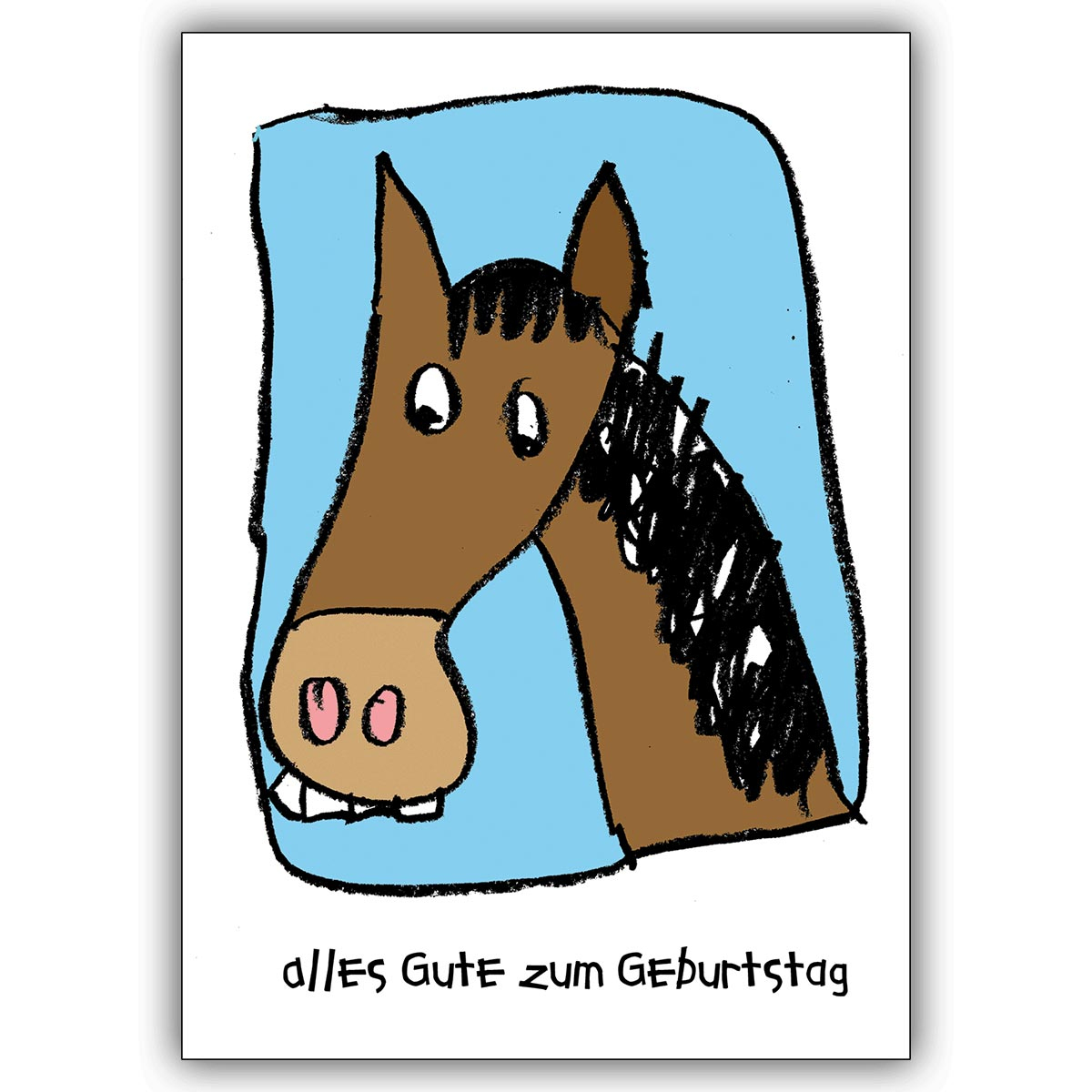 Lustige Geburtstagskarte Für Mädchen, Reiterinnen Mit Pferd ganzes Geburtstagskarte Pferd