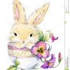Lustige Kaninchen- Und Blumenaquarellillustration Stock verwandt mit Lustige Hasen Bilder Kostenlos