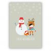 Lustige Kinder Weihnachtskarte Mit Schneemann: Frohe Weihnachten für Weihnachtskarte Für Kinder