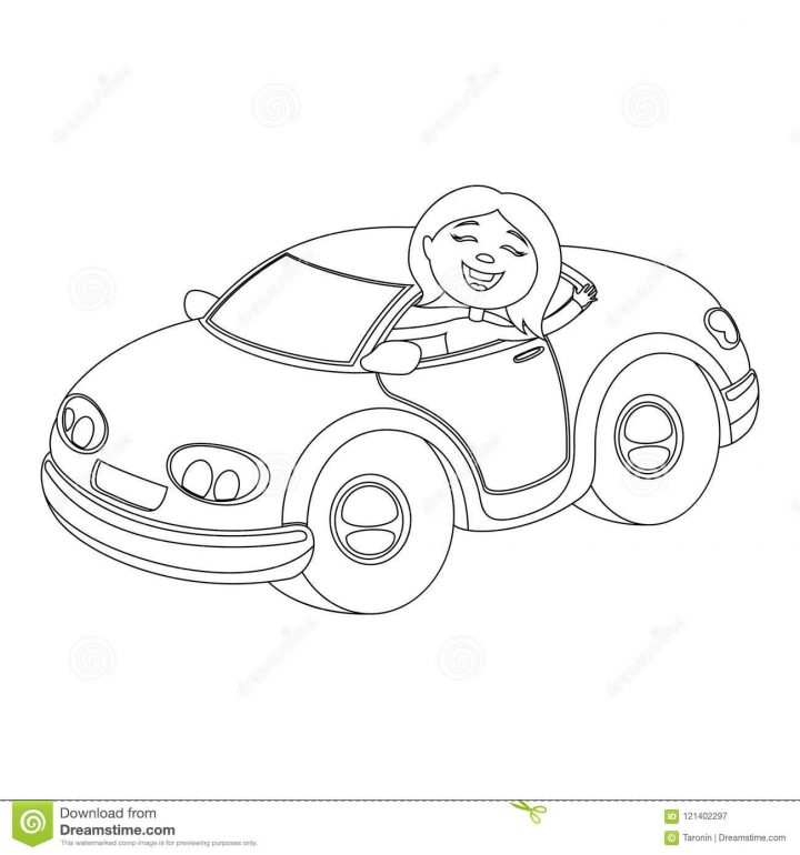 Malbuch Für Kinder Mit Einem Auto, Fahrzeug Vektor Abbildung verwandt