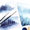 Malen Lernen Mit Aquarell: Winterwald | Malen Lernen verwandt mit Malen Lernen Videos