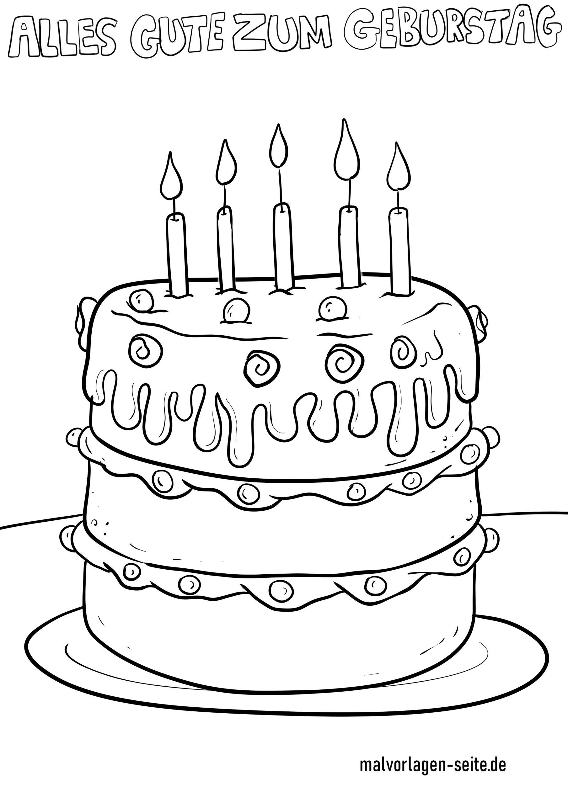 Malvorlage Alles Gute Zum Geburtstag - Ausmalbilder bestimmt für Ausmalbild Happy Birthday