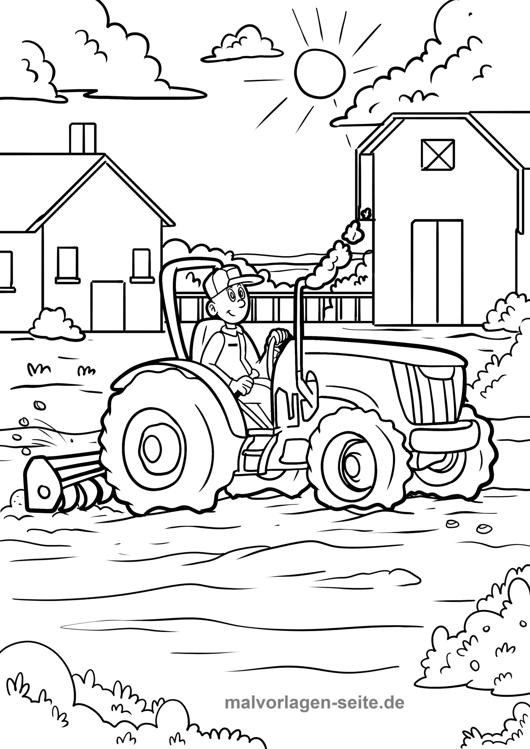 Malvorlage Bauernhof Traktor - Ausmalbilder Kostenlos innen Bauernhof Ausmalbild