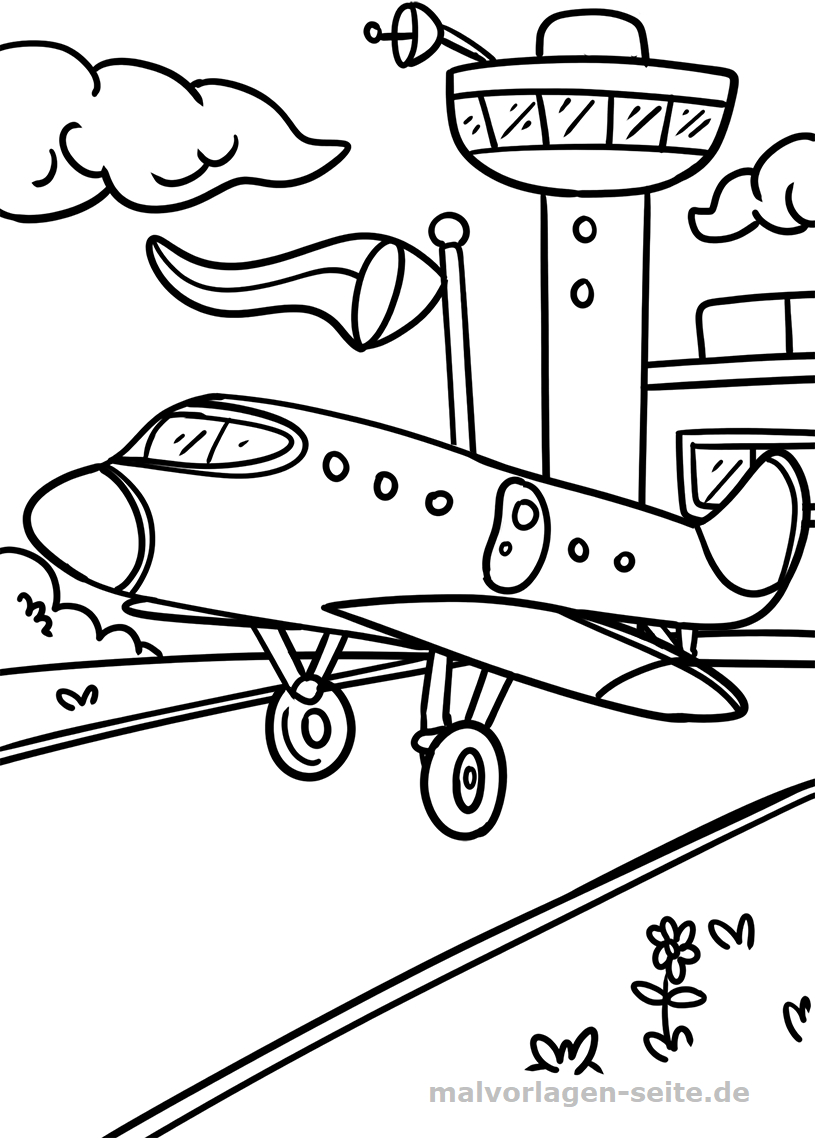Malvorlage Flugzeug | Fahrzeuge - Ausmalbilder Kostenlos bestimmt für Flugzeug Malvorlagen