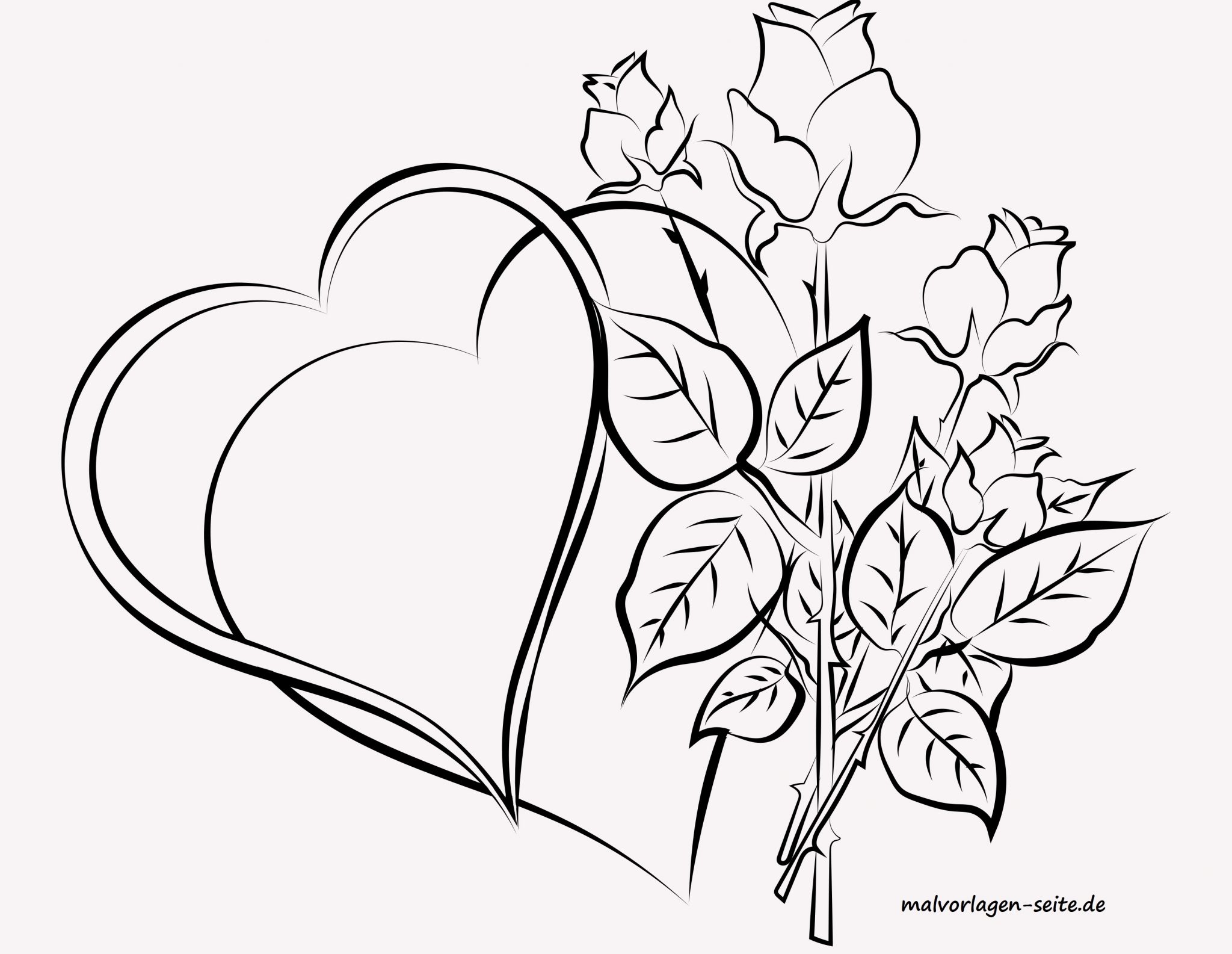 Malvorlage Herz Mit Blumen Kostenlose Ausmalbilder Zum Ausdrucken | My