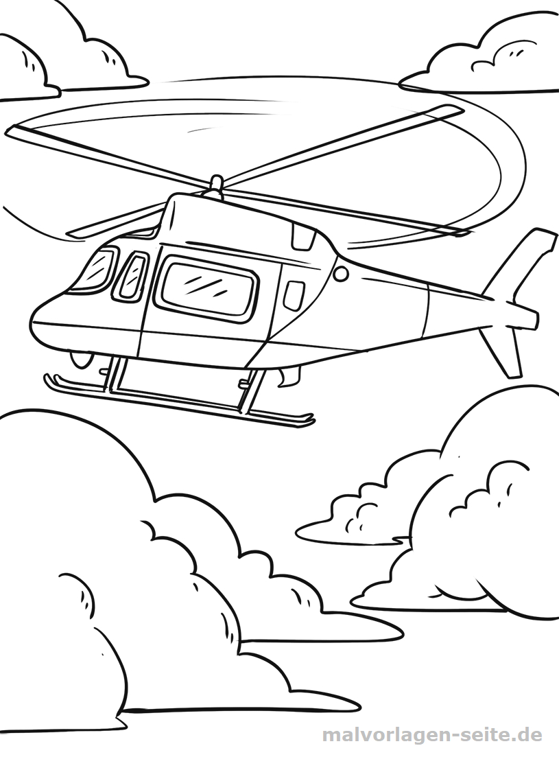 Malvorlage Hubschrauber - Ausmalbilder Kostenlos Herunterladen bestimmt für Hubschrauber Ausmalbild