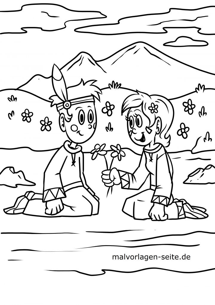 Ausmalbild Indianer kinderbilder.download kinderbilder