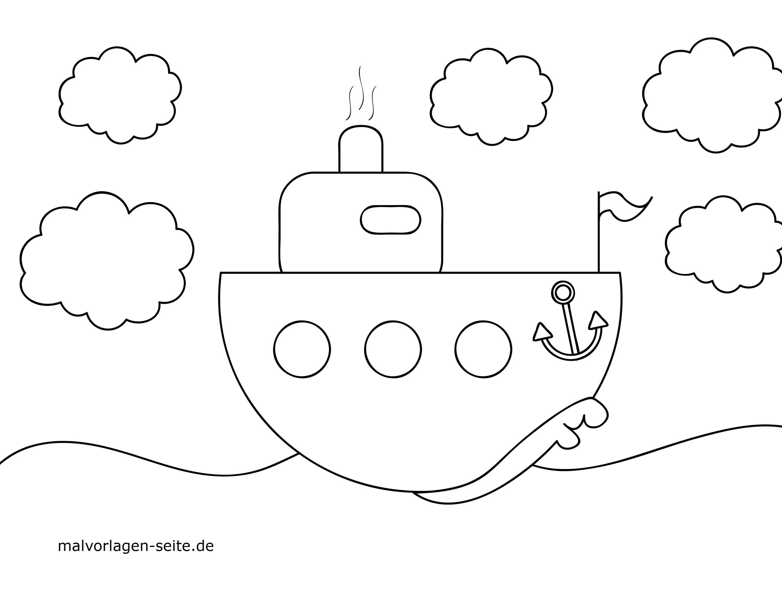 Malvorlage Kleine Kinder - Schiff - Ausmalbilder Kostenlos mit Schiff Zum Ausmalen