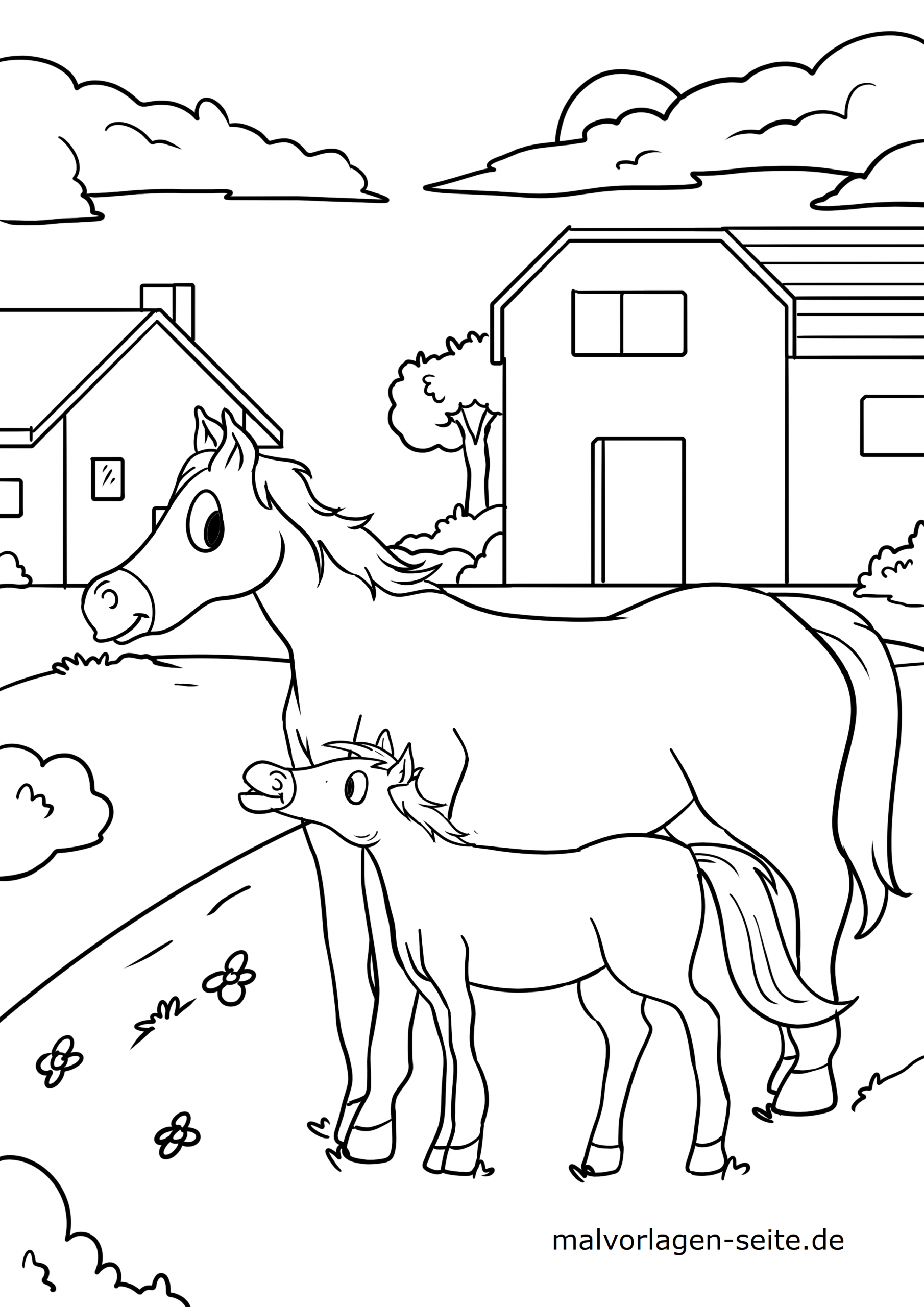 Malvorlage Pferd Auf Dem Bauernhof - Ausmalbilder Kostenlos mit Malvorlagen Pferde