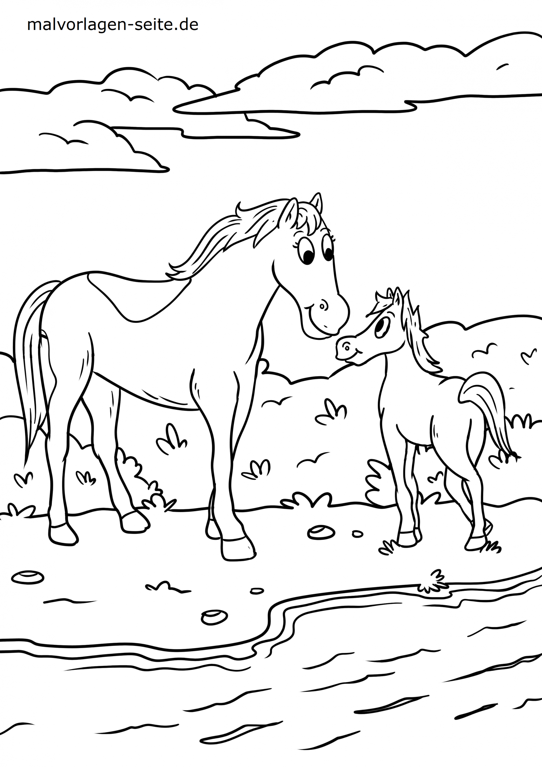 Malvorlage Pferd - Ausmalbilder Kostenlos Herunterladen ganzes Ausmalbilder Pferde Im Stall