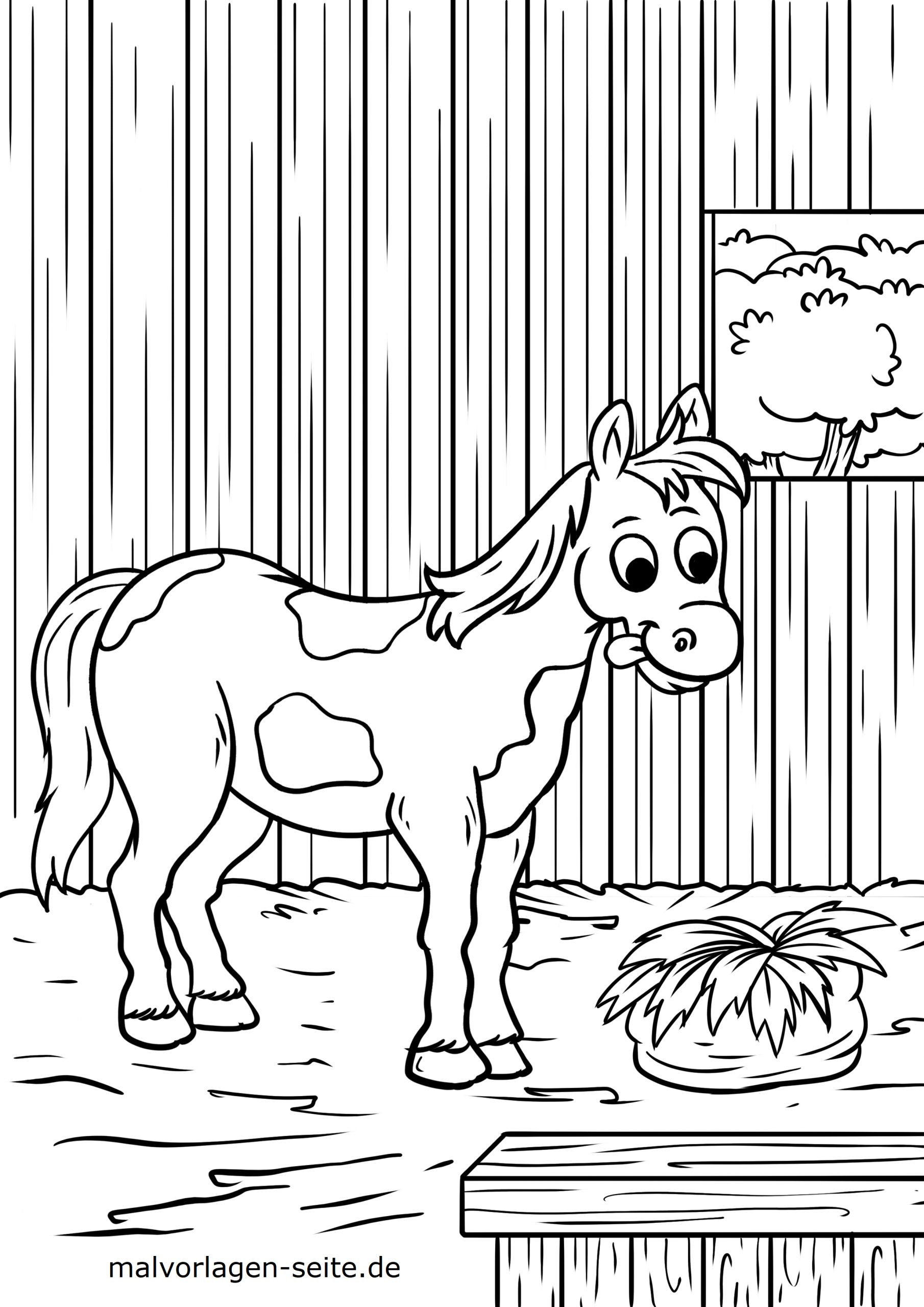 Malvorlage Pferd Im Stall - Ausmalbilder Kostenlos Herunterladen bei Ausmalbilder Pferde Im Stall