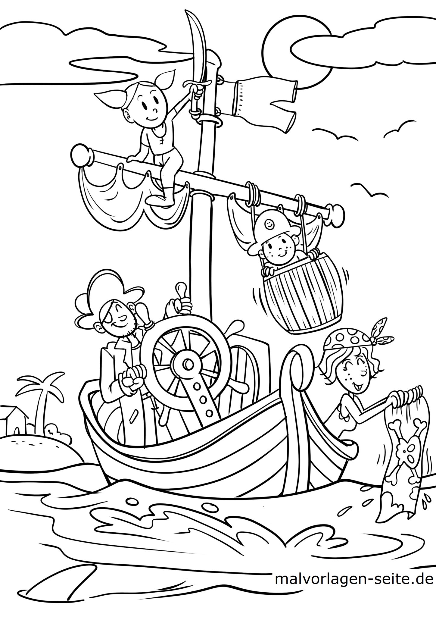 Раскраска пираты для детей