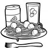 Malvorlage Spaghetti | Essen - Ausmalbilder Kostenlos bestimmt für Malvorlage Teller