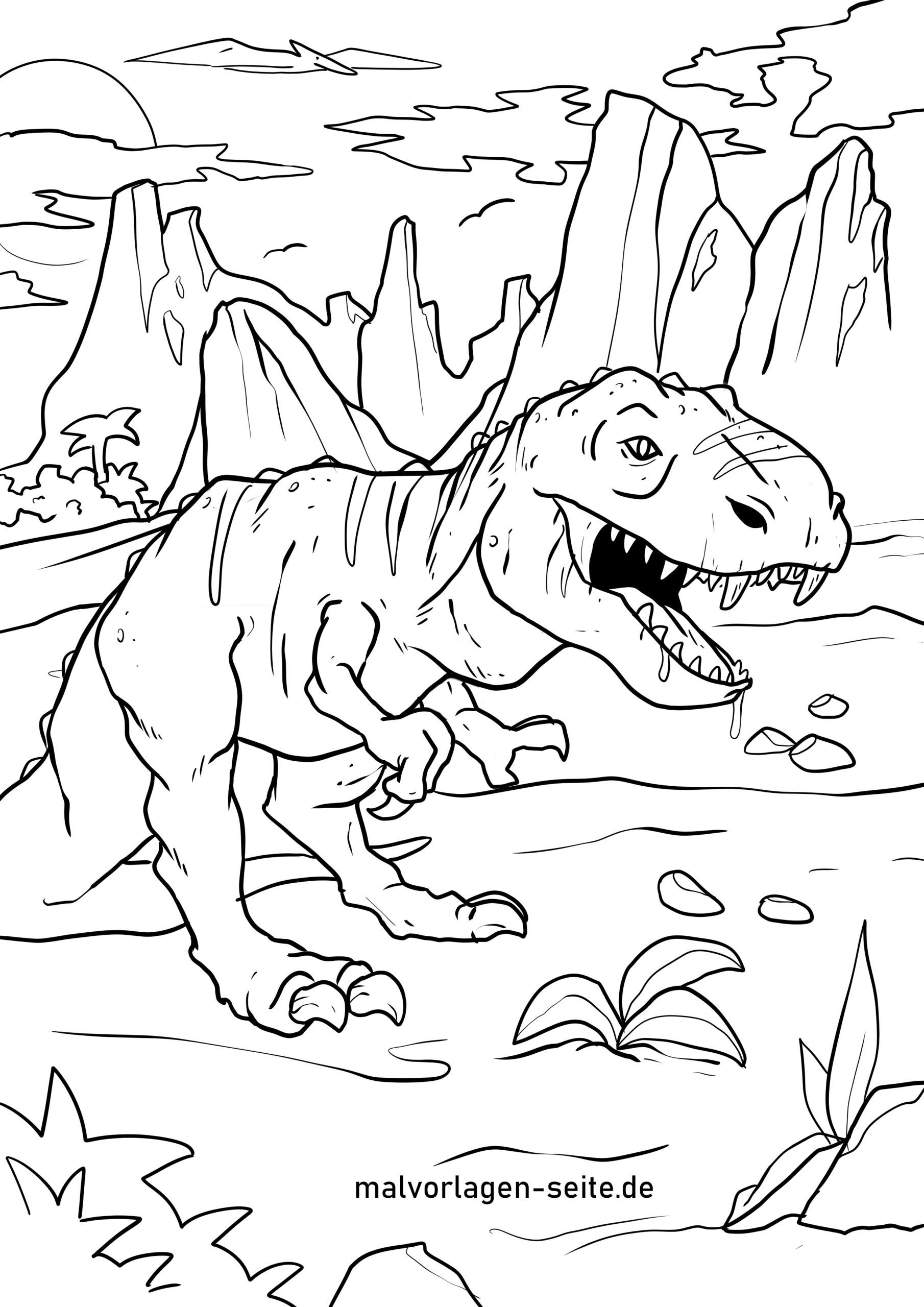 Malvorlage Tyrannosaurus Rex | Dinosaurier - Ausmalbilder über T Rex Ausmalbild