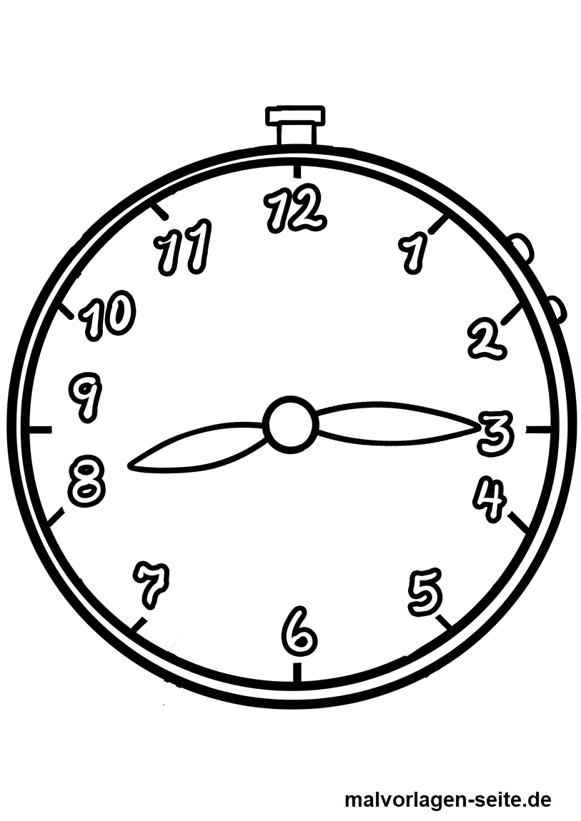 Malvorlage Uhr | Uhrzeiten - Ausmalbilder Kostenlos verwandt mit Ausmalbilder Uhr Vorlagen