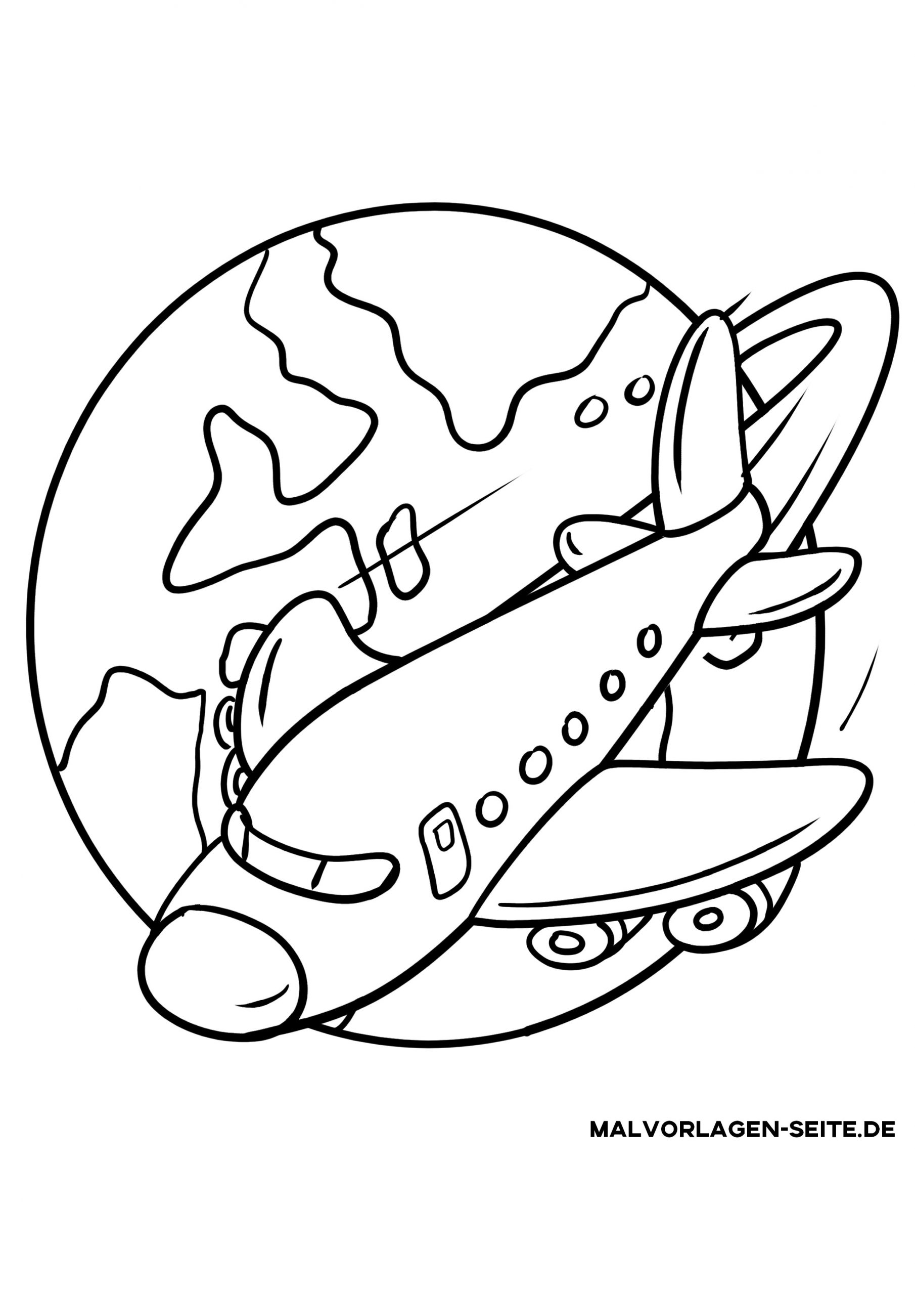 Malvorlage Urlaub - Flugzeug - Ausmalbilder Kostenlos über Flugzeug Malvorlage