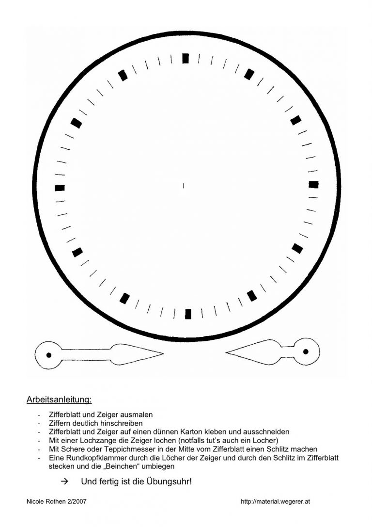 Malvorlage Zifferblatt | Coloring And Malvorlagan bestimmt ...