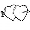 Malvorlage Zwei Herzen | Symbol Liebe - Ausmalbilder für Ausmalbilder Herz Mit Pfeil