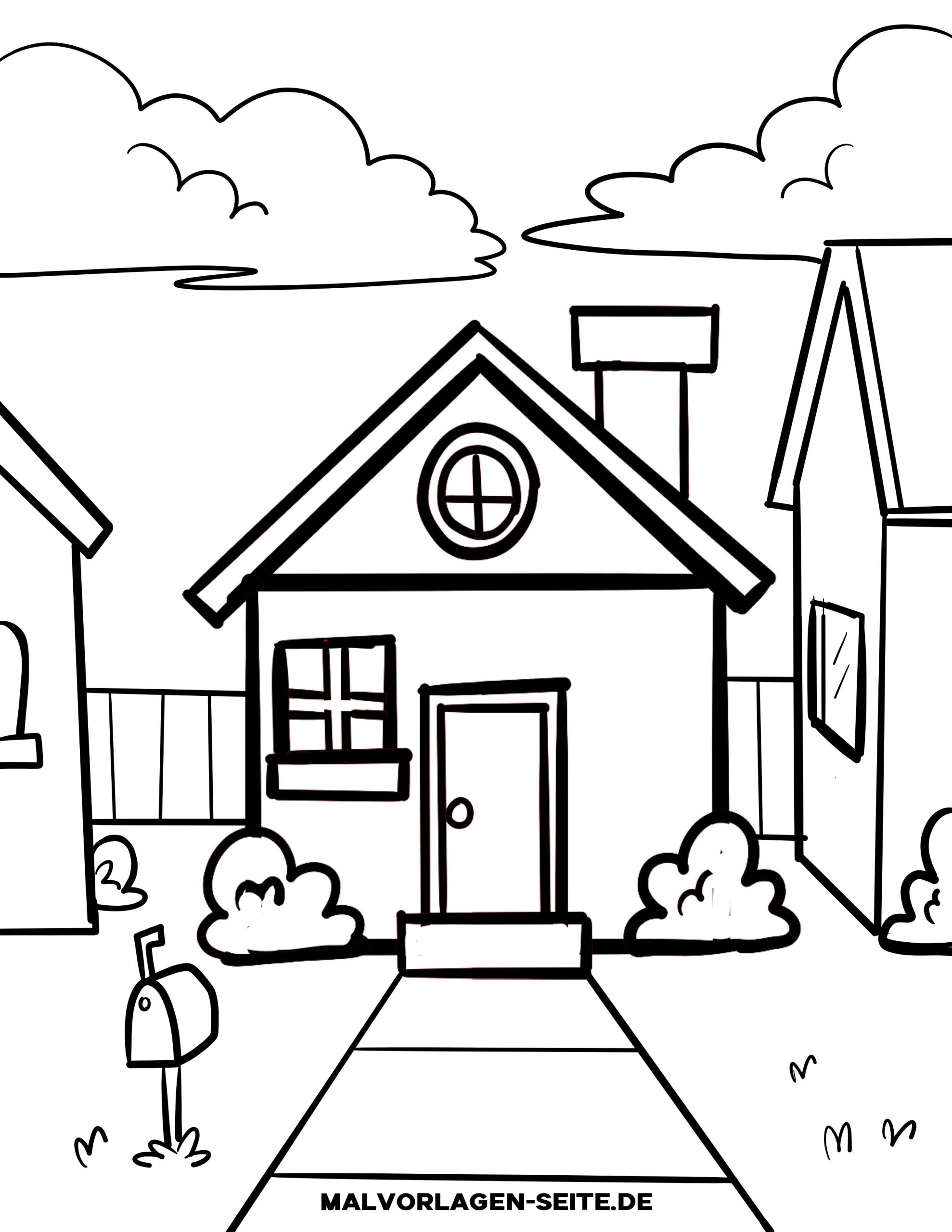 Malvorlagen Und Ausmalbilder Von Gebäuden Und Häusern mit Zeichnungsvorlagen Für Kindergartenkinder