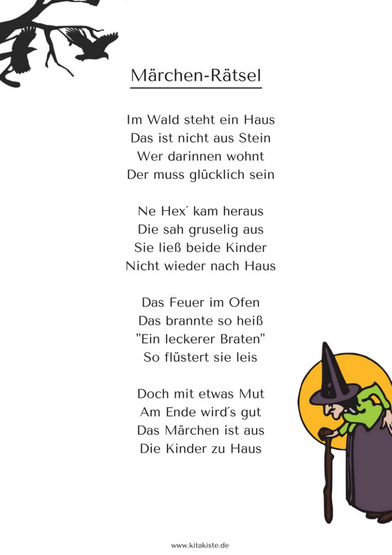 Märchen Rätsel Hänsel Und Gretel Gratis Download Autor in Märchenrätsel