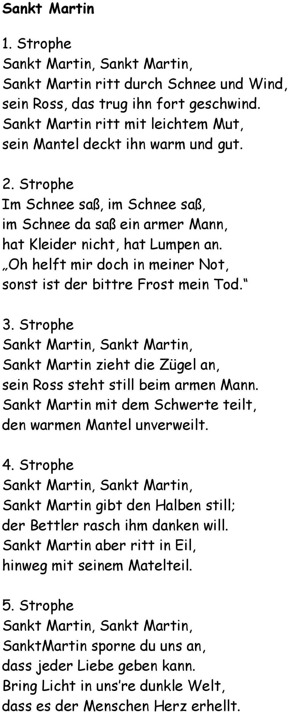 Martinslieder Deralbert-Schweitzer-Schule - Pdf Kostenfreier innen Sankt Martin Ritt Durch Schnee Und Wind Text