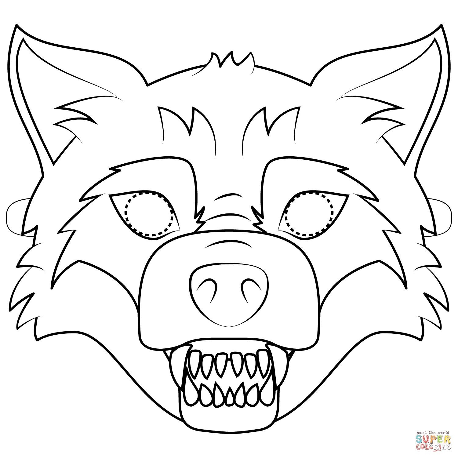 Mask Coloring Pages Big Bad Wolf Mask Coloring Page Free innen Masken Zum Ausdrucken Kostenlos