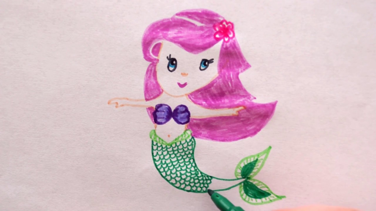 Meerjungfrau Zeichnen - Malen Für Kinder - How To Draw A Mermaid - Как  Нарисовать Русалку bestimmt für Meerjungfrau Malen