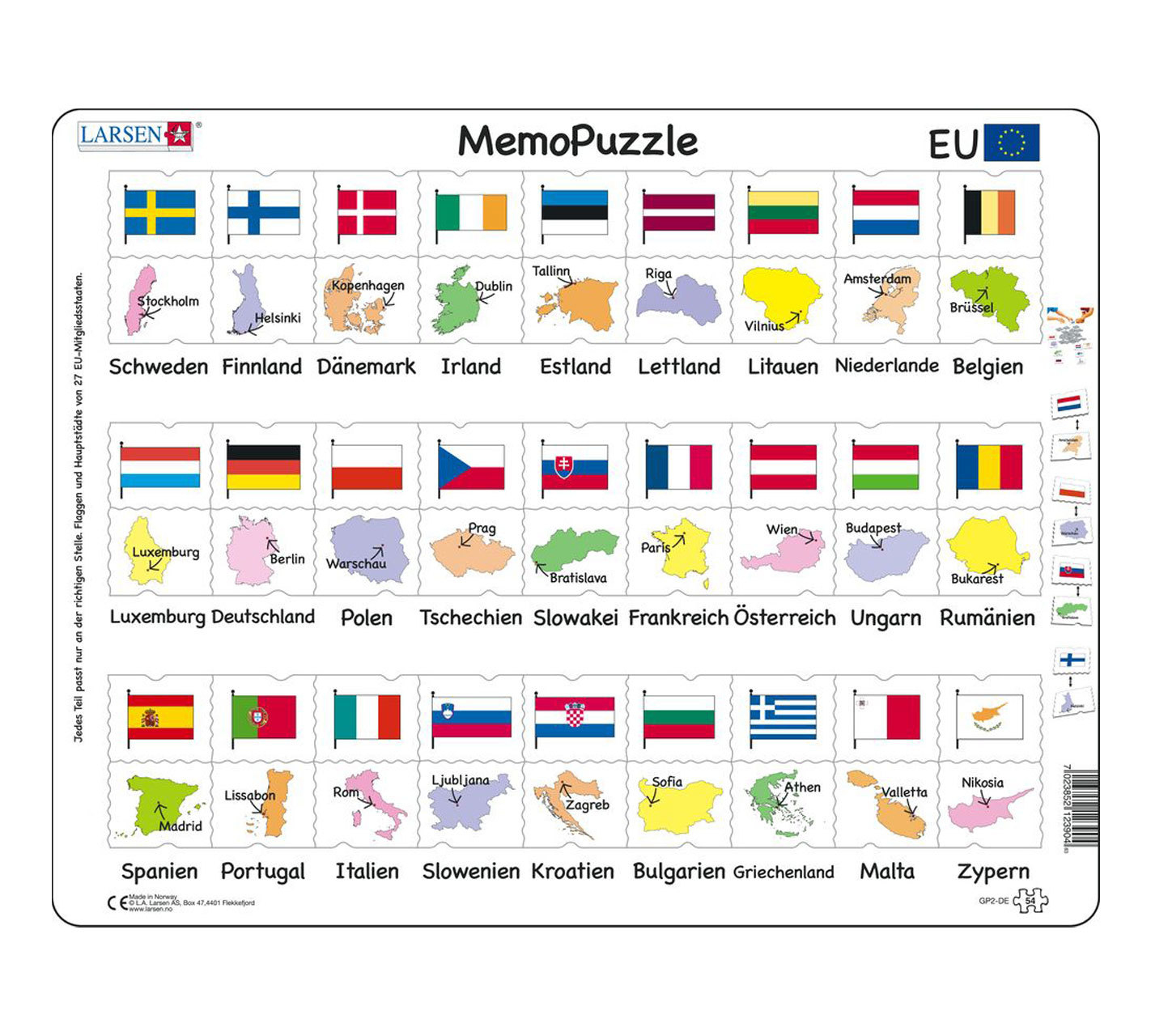 Memopuzzle - Länder Der Eu bei Flaggen Der Eu Länder