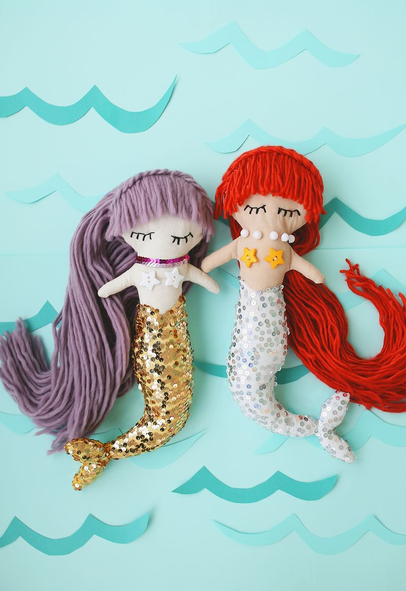 Mermaid Plush Dolls (With Downloadable Pattern in Meerjungfrau Basteln