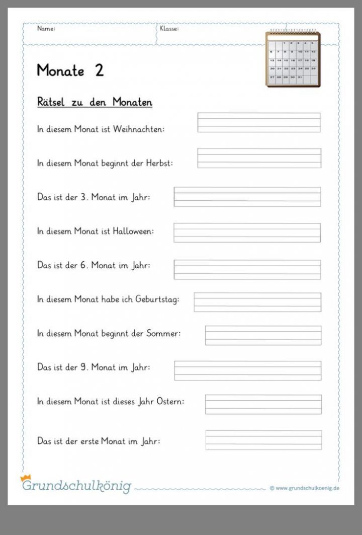 Monate Arbeitsblatt - kinderbilder.download | kinderbilder.download