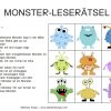 Monster Leserätsel über Kinderrätsel Kostenlos