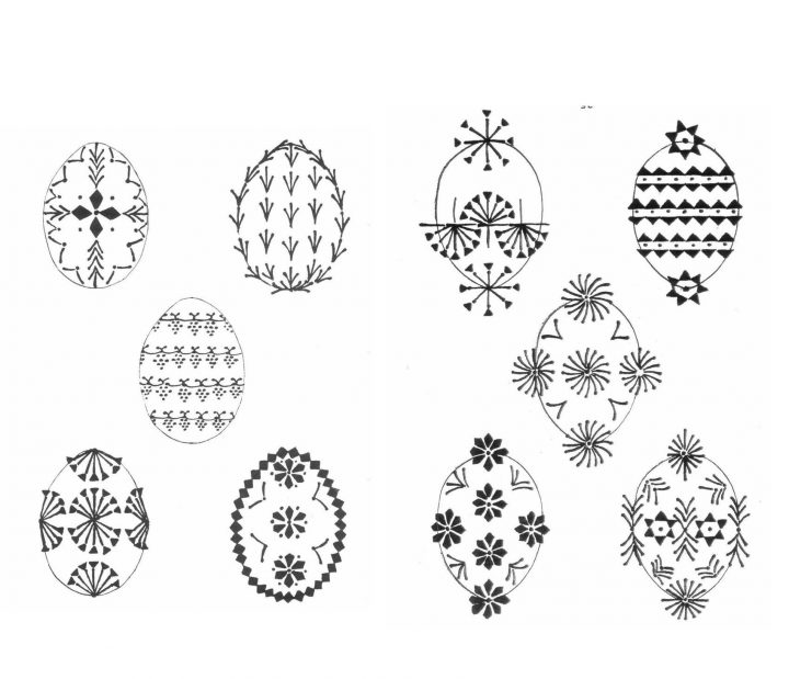 Mustervorlagen Für Sorbische Ostereier, Gefertigt Mit innen Bemalte Ostereier Vorlage