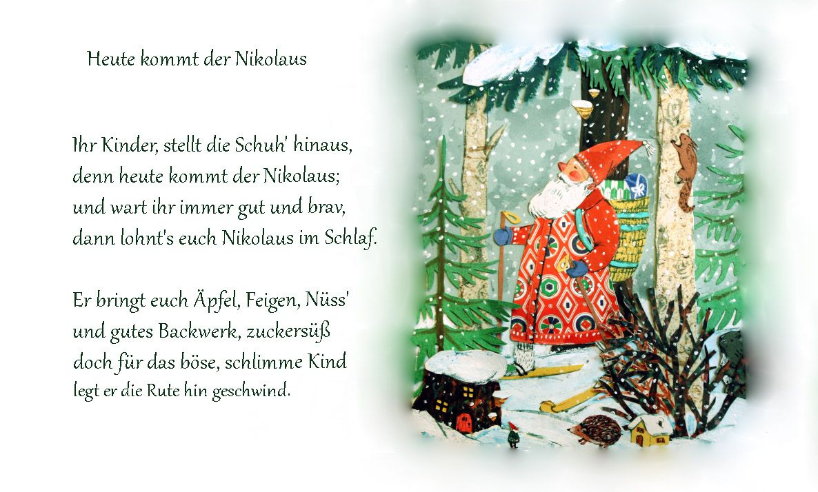 Nikolaus Gedicht Kindergarten Erzieherin Kita Kinder Winter in Weihnachtsgedicht Kurz Kindergarten
