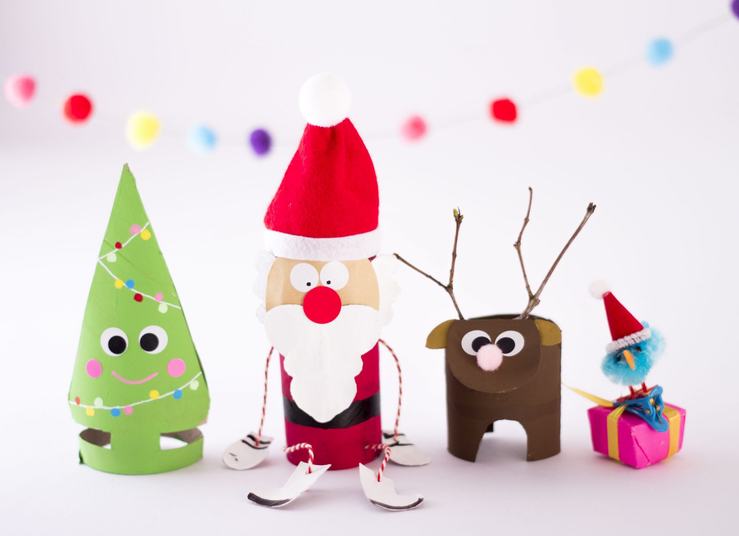 Nikolaus, Rudolph Und Tannenbäume | Basteln Weihnachten innen Nikolaus Basteln Klopapierrolle