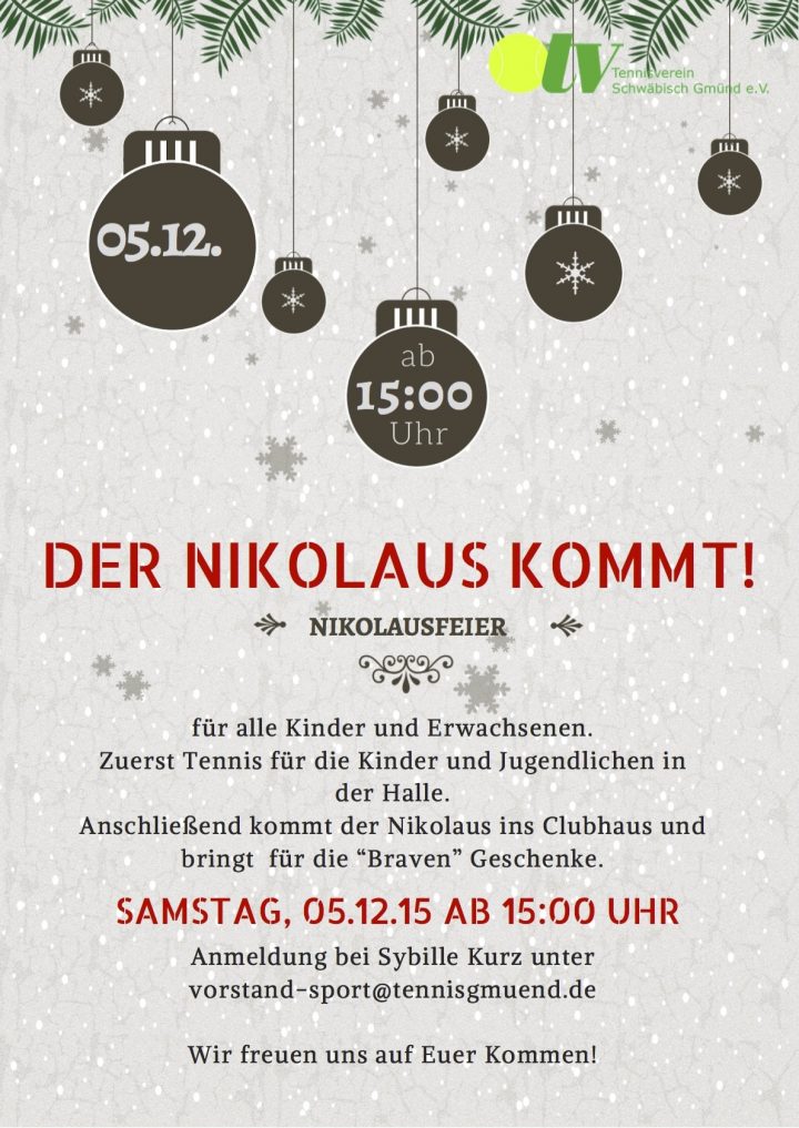 Nikolausfeier Für Alle Kinder Und Erwachsenen - Tennisverein mit Nikolausfeier Für Erwachsene Gestalten