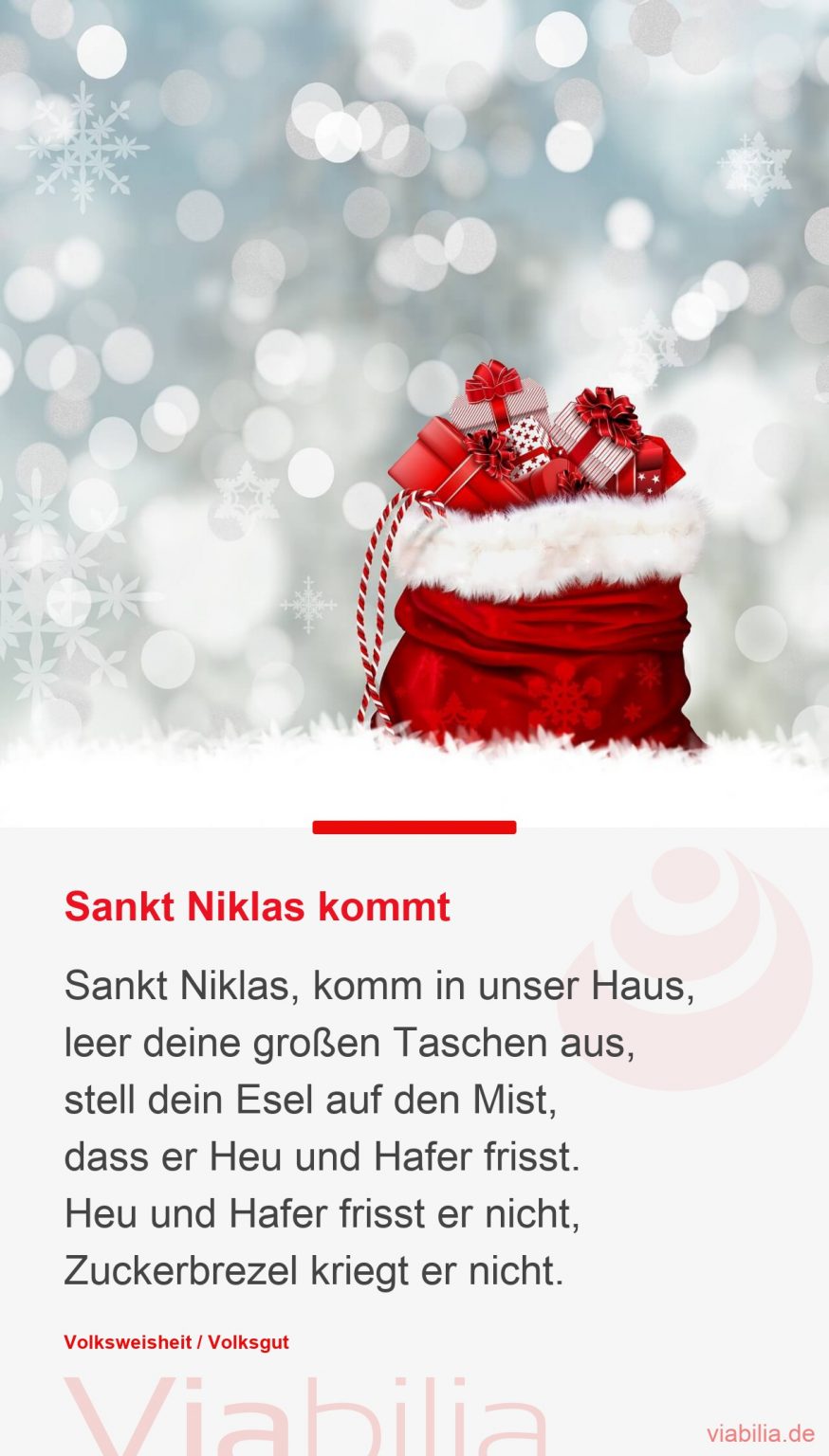 Nikolausgedicht: Sankt Niklas Kommt In Unser Haus mit Lustige Kurze