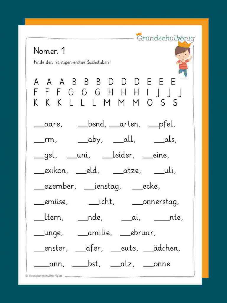 Nomen innen Deutsch 2 Klasse Volksschule Übungsblätter | kinderbilder