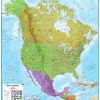 Nordamerika Karte Politisch 100 X 120Cm für Nordamerika Karte Mit Staaten Städte