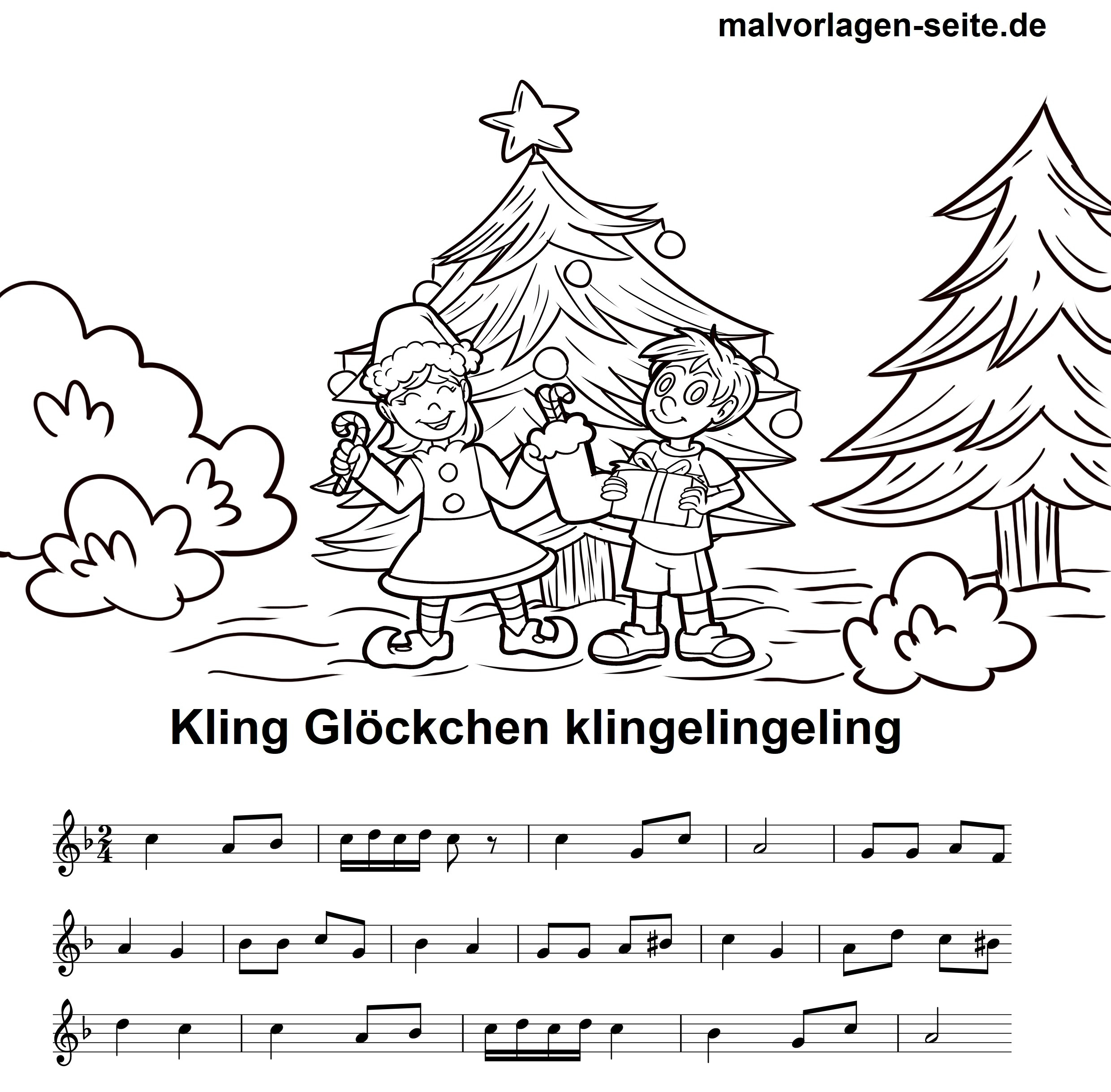Noten Und Text Kling Glöckchen Klingelingeling Zum Ausdrucken über Weihnachtslieder Noten Zum Ausdrucken