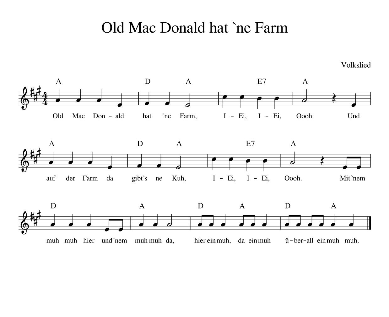 Old Mac Donald Hat `ne Farm In 2020 | Kinder Lied, Kinderlieder ganzes Akkorde Bunt Sind Schon Die Wälder