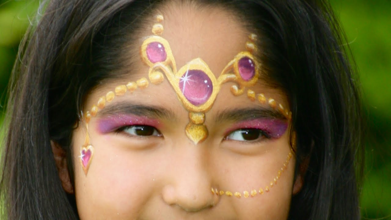 Orientalische Prinzessin Schminken - 1001 Nacht Prinzessin Kinderschminken  Anleitung verwandt mit Kinderschminken Vorlagen Prinzessin