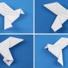 Origami Friedenstaube Basteln - Taube Falten: Anleitung + in Fliegender Vogel Basteln
