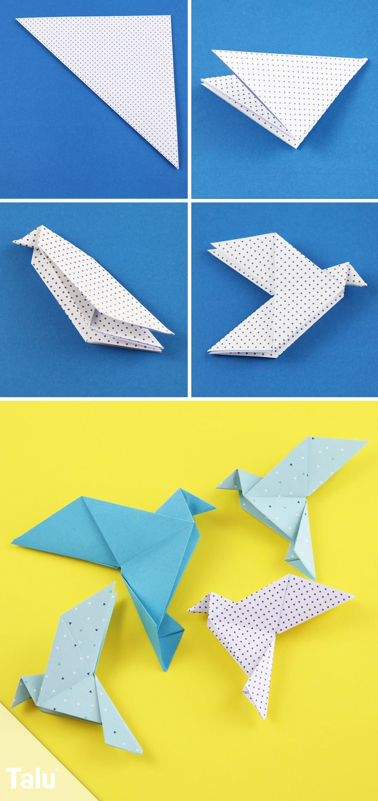 Origami Friedenstaube Basteln - Taube Falten: Anleitung + über Fliegender Vogel Basteln